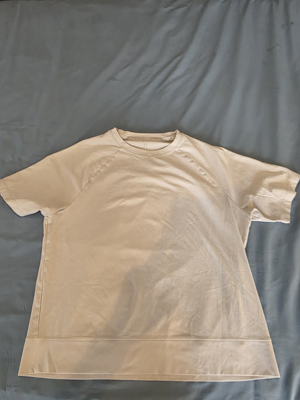 Lulu Lemon Crepe Cropped Men's Short Sleeve Crewneck T-Shirt - Cream
